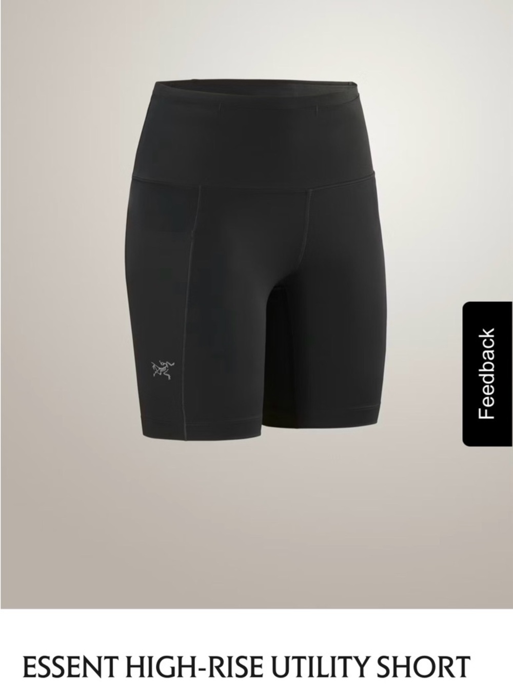 Arc'teryx Essent Black High-Rise Bike Shorts 8” SZ 4 - Picture 3 of 12